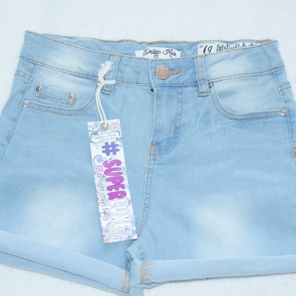 Girls 12 Light Wash Indigo Rein Jean Shorts - Picture 1 of 6